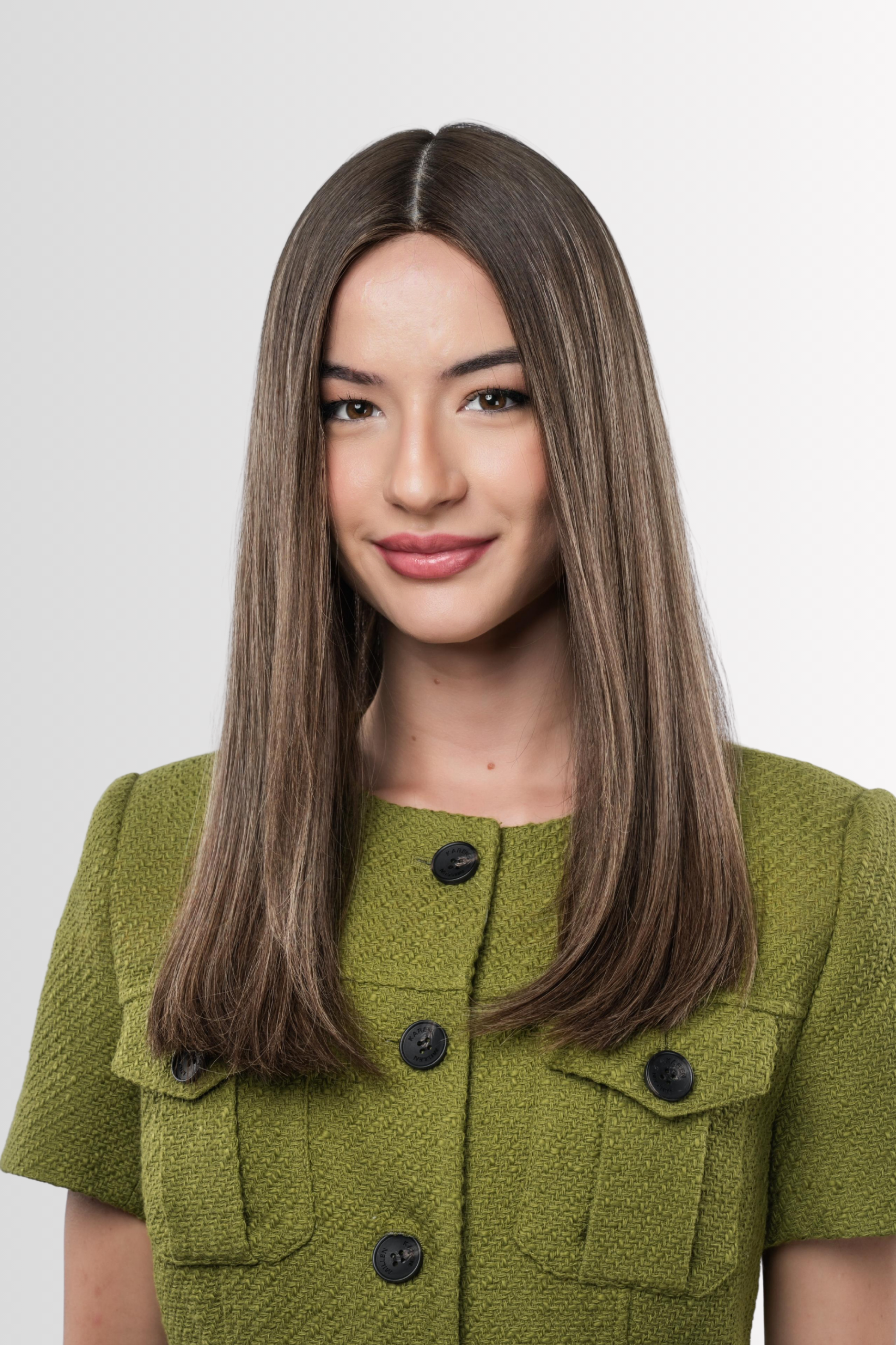 Skintop Wig in Rooted Ash Brown