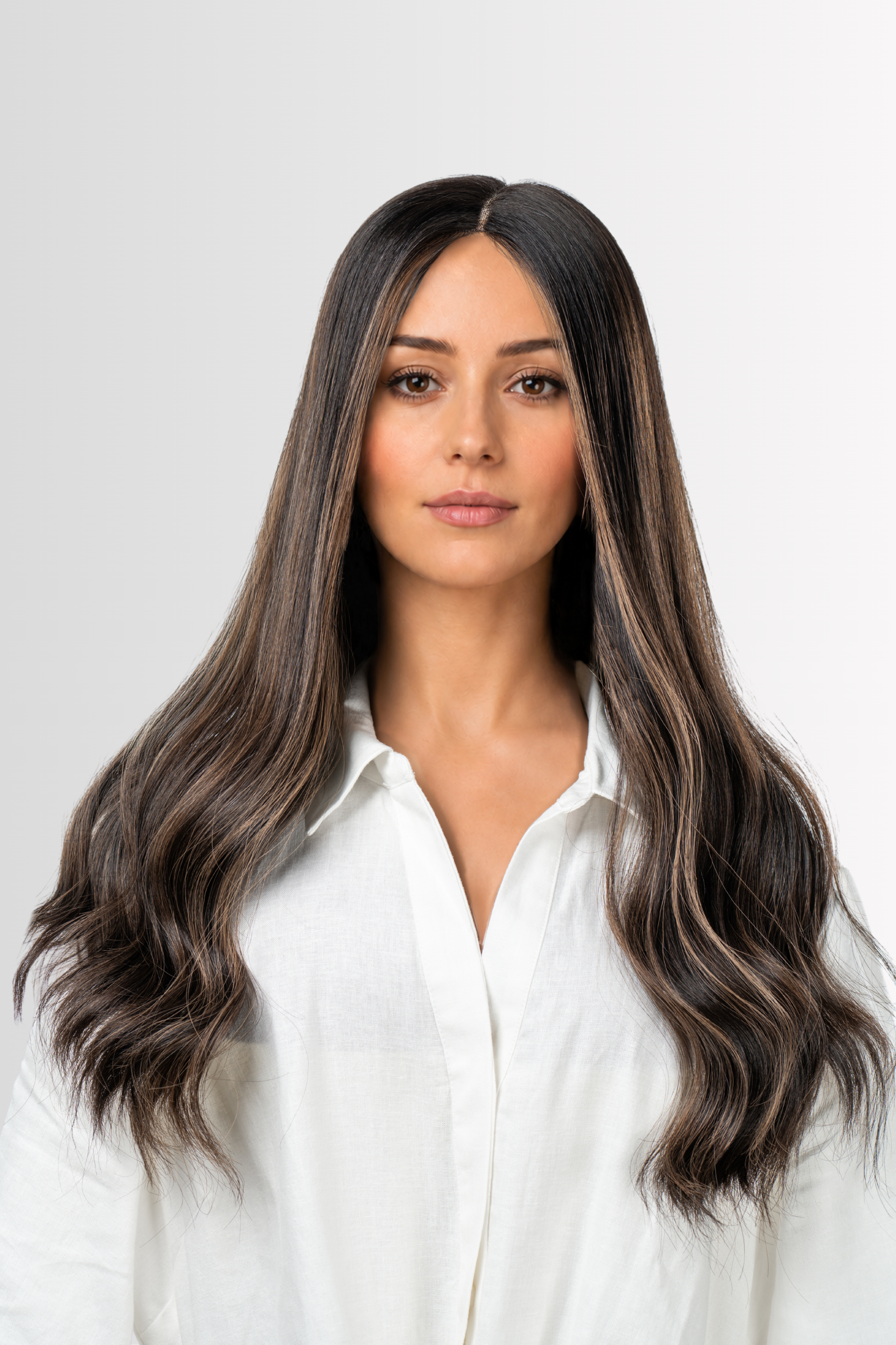 Lace KIppah Fall in Rooted Dark Caramel