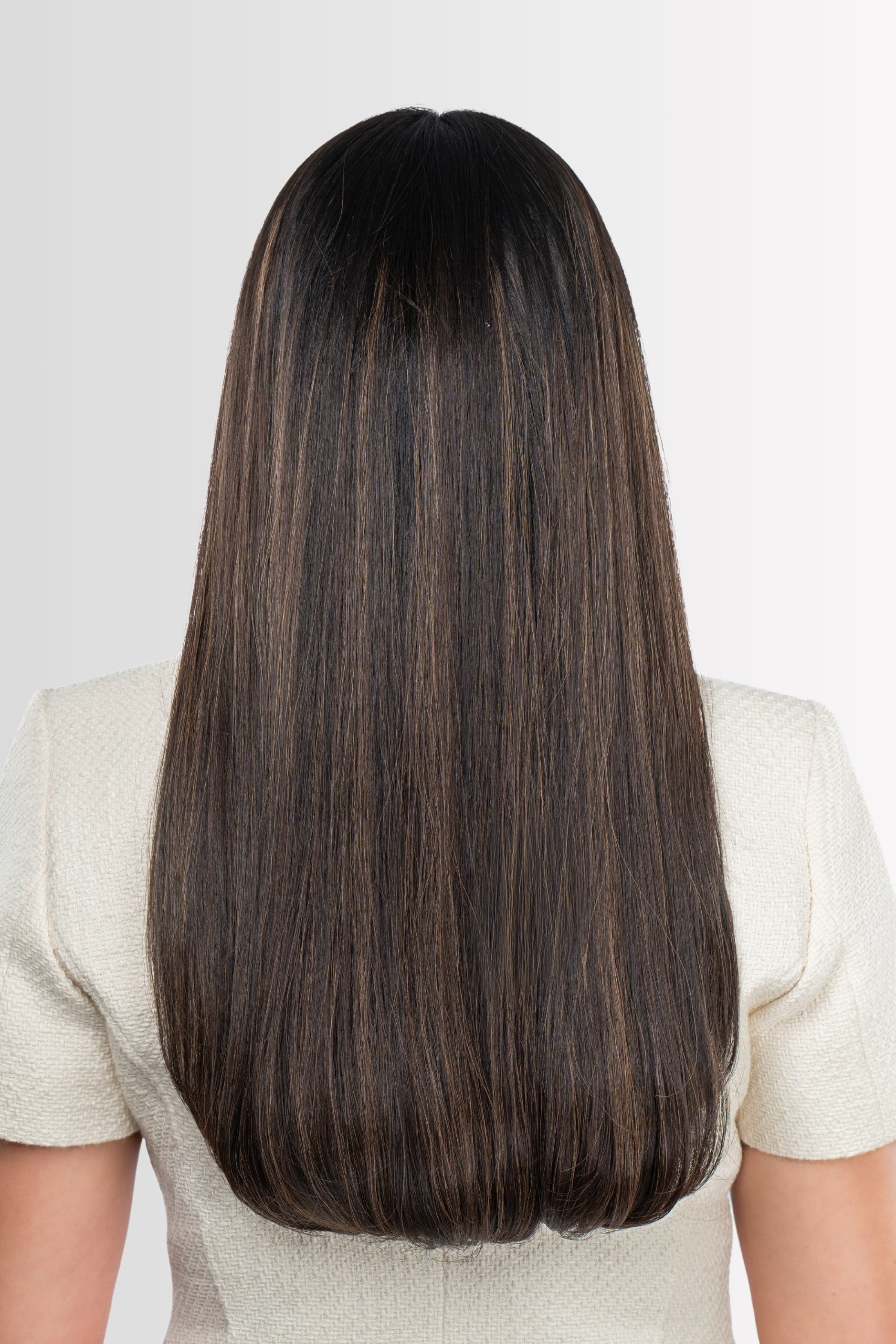 Hand-tied Lacetop Wig in Rooted Dark Caramel