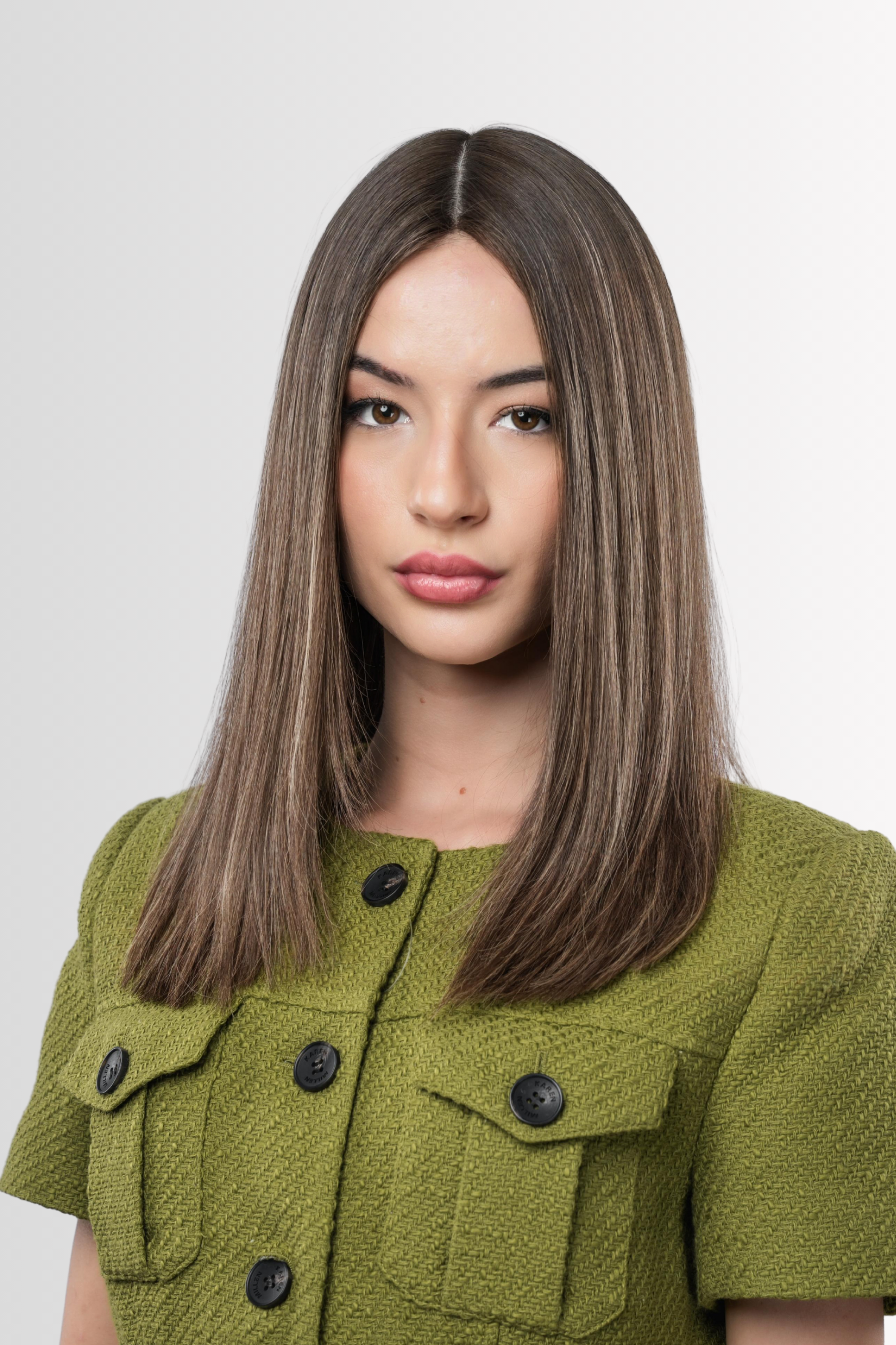 Skintop Wig in Rooted Ash Brown