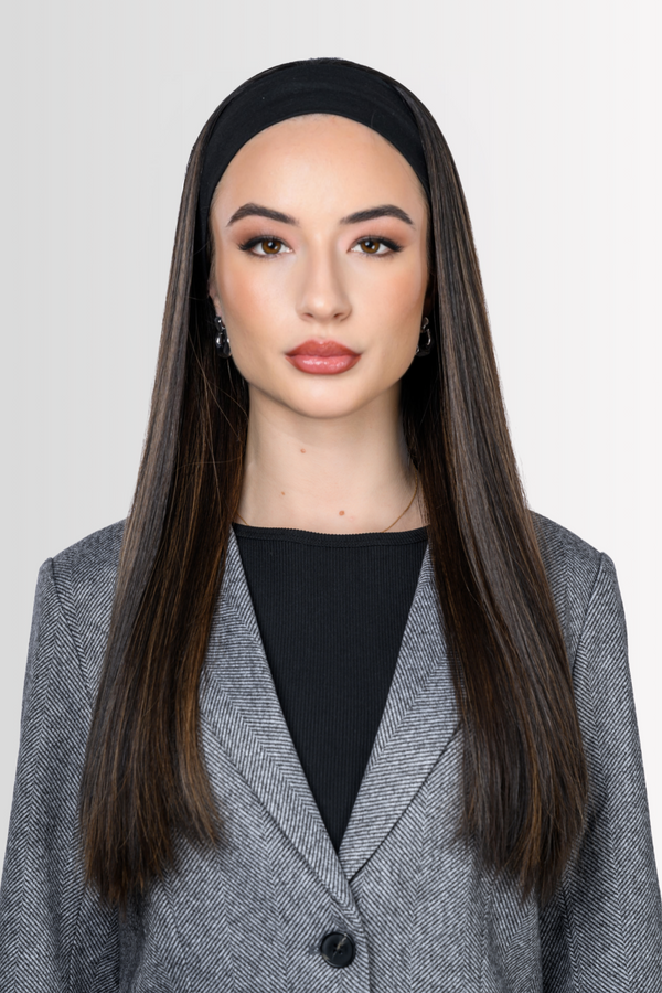 EU Bandfall Wig in Rooted Dark Caramel